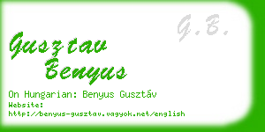 gusztav benyus business card